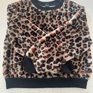 Leopard Print Fuzzy Sweater